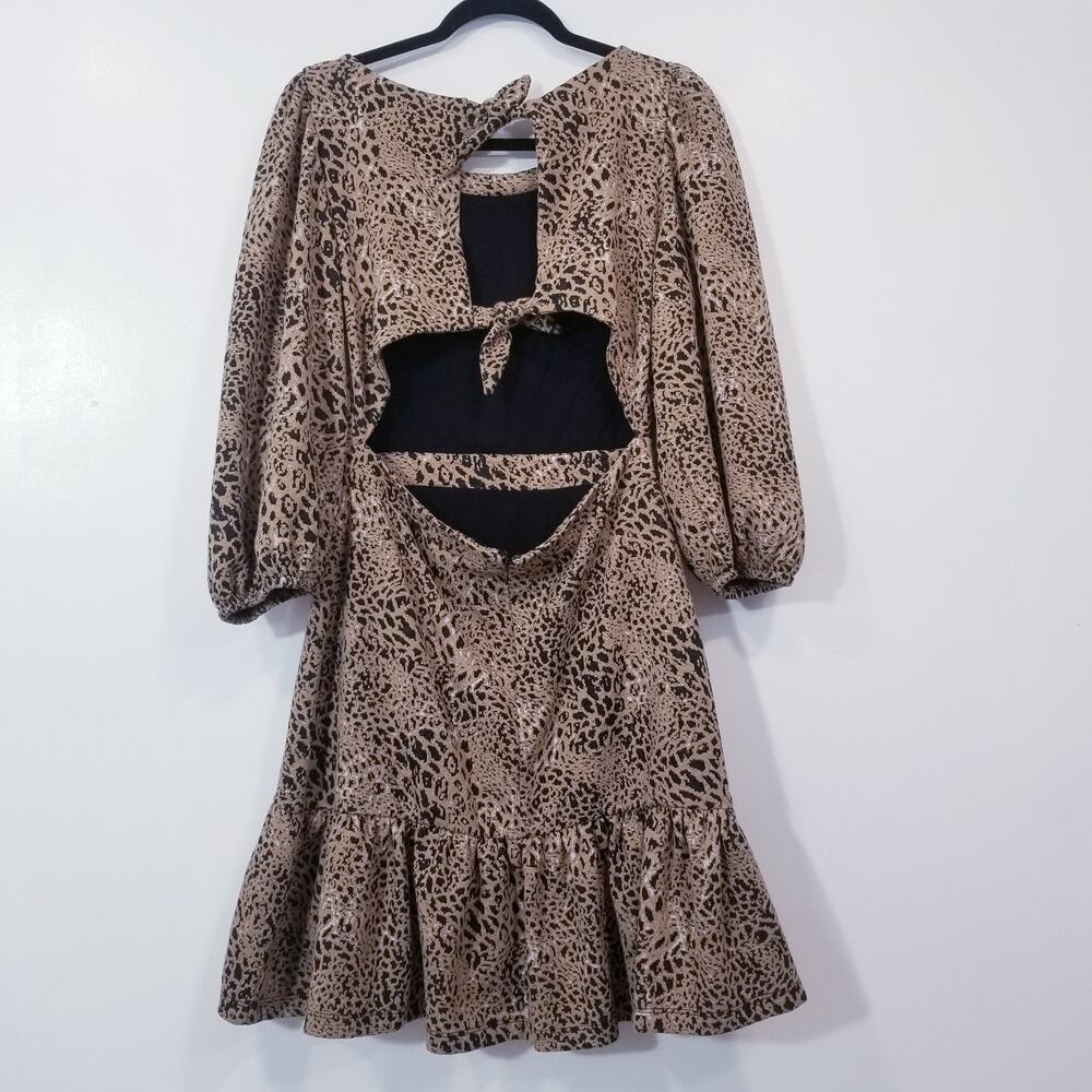 Anthropologie Maeve Women size 10 Textured Knit Cutout Tiered Ruffle Dress - Picture 3 of 13
